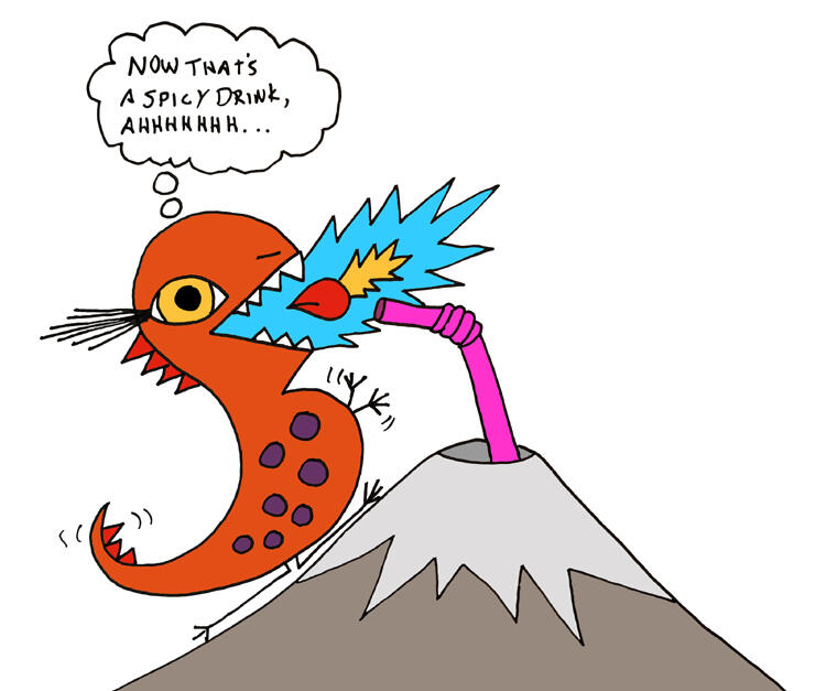 Old texts regarding the 1707 Hōei eruption of Mt. Fuji chronical how T-Rocious appeared on the sides of the volcano and appeared to be drinking from the cone with a large bendy straw. Given that bendy straws weren’t officially invented until 1937 the rulin Old texts regarding the 1707 Hōei eruption of Mt. Fuji chronical how T-Rocious appeared on the sides of the volcano and appeared to be drinking from the cone with a large bendy straw. Given that bendy straws weren’t officially invented until 1937 the rulin